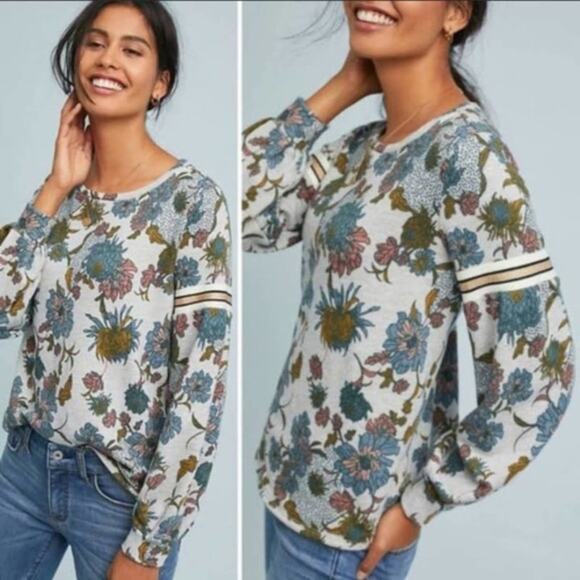 Anthropologie Tops - ANTHROPOLOGIE - DOLAN Tawaga  Floral Sweatshirt